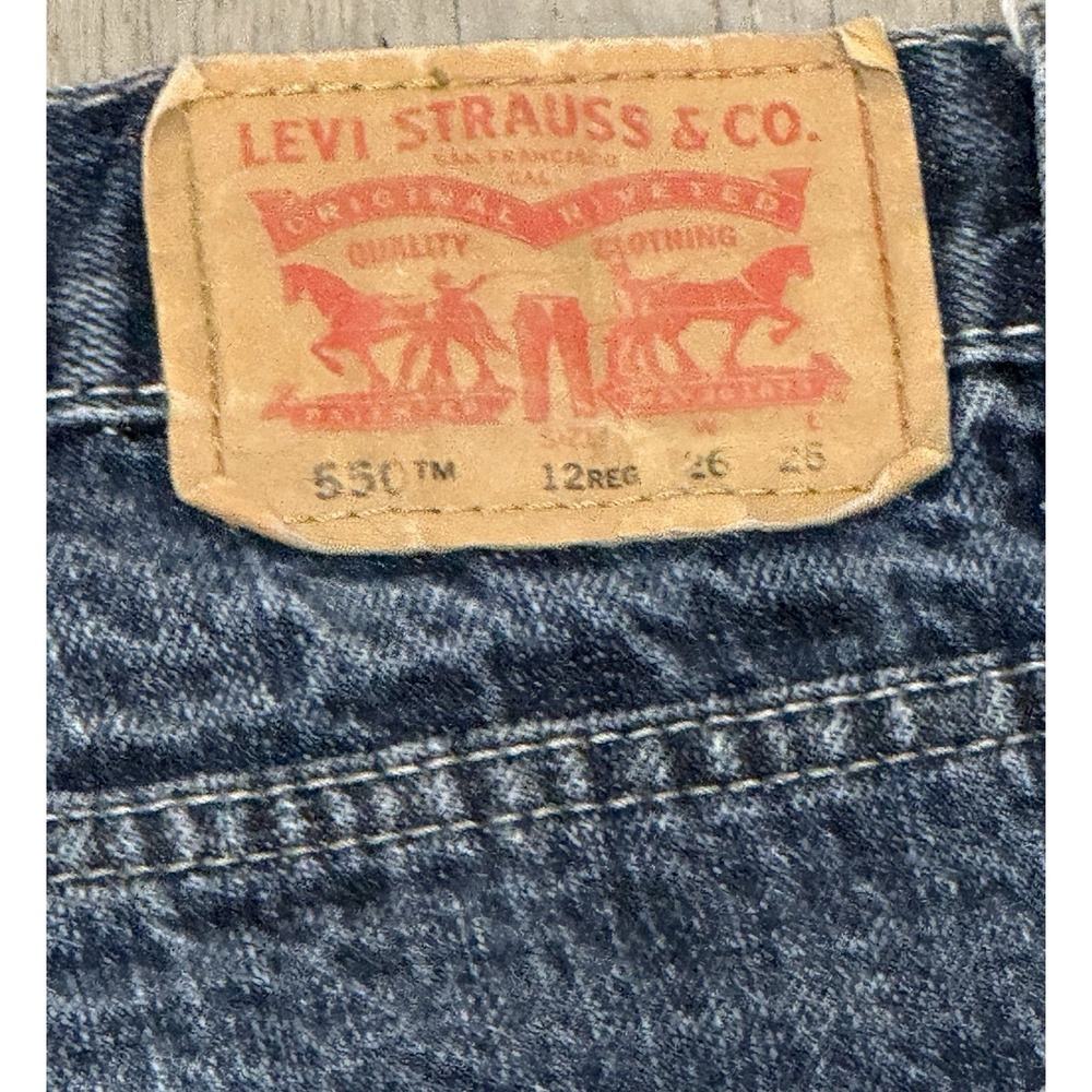 Levi 550 Relaxed Fit Jeans Boys Size 12 Regular Medium Wash Straight Leg Stretch - Picture 10 of 10